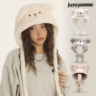 Jml17 Mc &amp; Mrs Cap Blush Bear Wool Hat With Cute Round Strap Keep Warm Thick And Smooth Fur Hot Trend