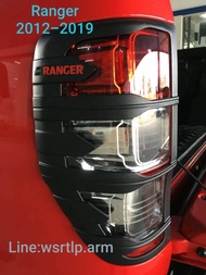 ส่งฟรี ครอบไฟท้าย Ford Ranger แรนเจอร์ 2012-2019 สีดำ โลโก้สีแดง Ranger ปี12-19 ราคาต่อ 1คู่ 390บาท