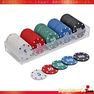 📦Direct from JapanTERA Casino Chips 100 Pieces with Case 5 10 20 50 100 Casino Chip Set Poker Chip S