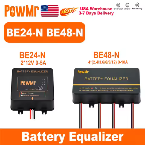 PowMr USA 24V 48V Battery Equalizer Voltage Balancer Equalize Voltage of Power Bank for Lifepo4 Batt