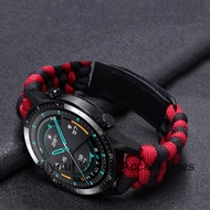 Aotelayer สายนาฬิกาอเนกประสงค์หัวแบนถักลาย20 22มม.สายนาฬิกาข้อมือสไตล์เวลโครสีสันสดใสสำหรับ Galaxy Watch 3/4/5 41/45มม. 40/44มม. 42/46มม. สำหรับ H-Uawei GT3 GT 2e GT2สร้อยข้อมือเชือกไนล่อน