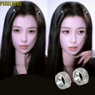 PIXELHIVE​ 2/4/6pcs/set Silver Round Hairclasp, Hollow Out Metal Clips Hair Braid Tubes, Side Clips 