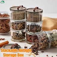 [H&L]1/2/3PCS Kitchen Pantry Organizer | Stackable Airtight Storage Box 1/2/3 Tier for Spices Nuts G