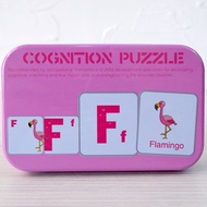 Cognition Puzzle Tin Puzzle Cognitive Montessori Puzzle Flash Cards Educational Toys for Children