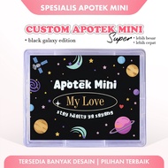 Custom Pharmacy Mini Super Box P3K Sticker Gift - Black Galaxy