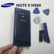 ต้นฉบับใหม่ Samsung Galaxy Note 9 N960 n960f ปกหลังประตูกระจกเปลี่ยนที่อยู่อาศัยด้านหลังกล้องเลนส์แก้วกรอบ