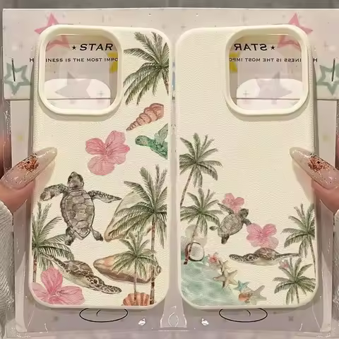 Tropical Beach Palm Tree Sea Turtle Phone Case For Infinix Hot 70 60 50 40 30 12 11s 10 9 8 Play Pro