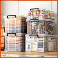 Transparent Storage Box Organizer Stackable Plastic Container With Handle Waterproof 25L/42L/68L/105