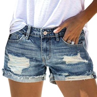 สตรีDenimกางเกงขาสั้นแบบขาดกางเกงยีนส์Frayed Beach Vintageกางเกงฤดูร้อนร้อน