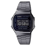 Alghani Watch Jam Tangan Pria Casio Vintage A168WGG-1BDF Digital Stainless Steel Grey