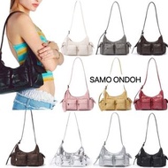 SAMO ONDOH Pocket Mug Bag nappa chocolate black ivory