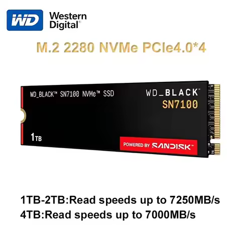 Western Digital BLACK SN7100 NVMe SSD M.2 2280 PCIe Gen 4.0 1TB 2TB 4TB Internal SSD Gaming Solid St