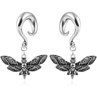 DOEARKO 2 PCS Butterfly Ear Dangle Plugs 316 Stainless Steel Ear Hangers Ear Gauges Piercing Plug Pa