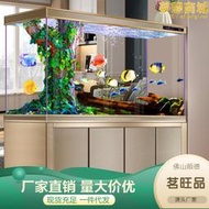 新款底濾魚缸客廳家用中小型免換水水族箱屏風玄關超白玻璃龍魚缸