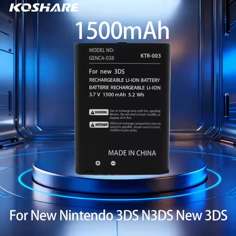 KOSHARE KTR-003 1500mAh 3.7V Rechargeable Lithium Batteries For New Nintendo 3DS N3DS New 3DS Game C