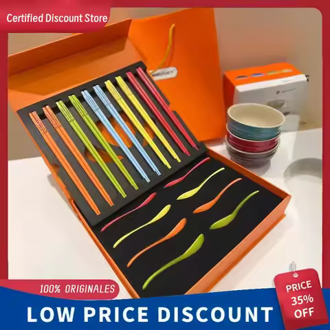 French LE CREUSET Rainbow Ceramic Chopsticks Healthy Dining Set Gift Box Colorful Tableware Home Kit