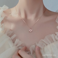 Necklace Niche High-End Four-Leaf Clover 925 Light Luxury 2025 Necklace Female Design New Style Ster