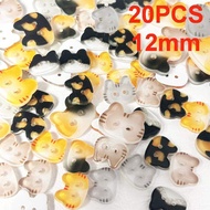 20Pcs Cute Cat Two-eye Buttons 12/17mm Colourful Cartoon Cat Resin Buttons DIY Kids Clothes Hats Soc