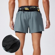 Men's Trail Running Shorts for Summer - 2-in-1 Layered Shorts for Marathon, Basketball, Hiking