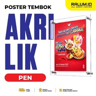 Acrylic Wall Frame A5 A4 A3 Poster Display Frame Wall Menu Brochure Display Wall Model