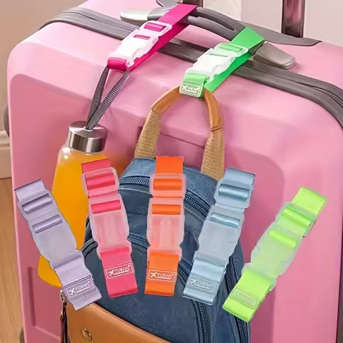 Colorful Adjustable Baggage Nylon Straps Baggage Belt Security Bag Buckle Button Aircraft Supplies T