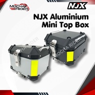 NJX Mini Aluminium Top Box 18L 25L Motorcycle Storage Box With Plate Lock Reflector