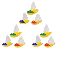 9Pcs Bath Boat Toy Plastic Sailboats Toys Bathtub Sailing Boat (Multicolor Small+Middle+Large Size)