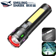 SMILING SHARK High Lumen Flashlight LED Super Bright Torch Light M60 8000LM COB Side Light 6Mode Typ