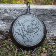 美國LODGE 野生動物系列 美國製鑄鐵露營煎鍋(棕熊)-32cmL10SKWLB