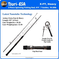 Tsuri-Esa 6 Feet (6'0") 10-20 lb 2-Piece Spinning Fishing Rod