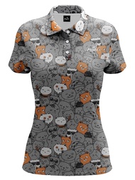 เสื้อกอล์ฟผู้หญิง Flyght Women Polo Golf Shirt Cat vacation