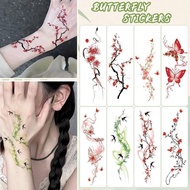 Wintersweet Butterfly Chest Stickers Sleeve Belly Tattoos Simple Leg Waterproof Clear Flowers I4n7