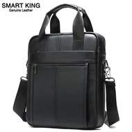 สมาร์ทคิงใหม่สำหรับผู้ชายหนังวัวแท้กระเป๋าเอกสารกระเป๋าถือธุรกิจMessengerได้สบายๆ 9.7 นิ้วIPADกระเป๋