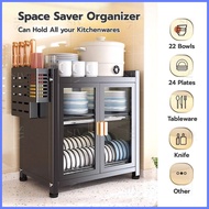 ∆ ✜ ☽ Siv 2/3-Tier Dish Rack Dish Drainer Dish Cabinet Kitchen Countertop Plate Organizer Storage S