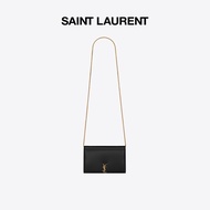 sling bag◆┋[Christmas gift] YSL/Saint Laurent Ladies MONOGRAM black shiny smooth leather chain walle
