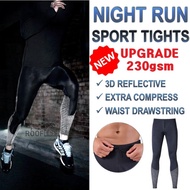 ROOFLESS Reflective Night Running Pants Men Seluar Tight Lelaki Compression Tight Pant Man Seluar Ru