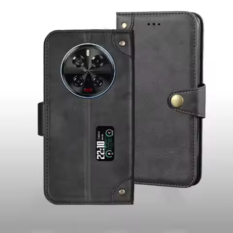 For Doogee V40 Pro case Metal Buckle retro Leather Back Case Cover For Doogee V40 Pro Phone Accessor
