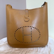 HERMES銀棕EVELYNE PM