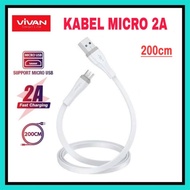Populer NS - Kabel Micro USB 200cm Vivan 2A Fast Charging USB Mi