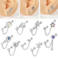 OXXGGKAO Stainless Steel Chain Earring Helix Piercing Body Jewelry Sophisticated Ornament