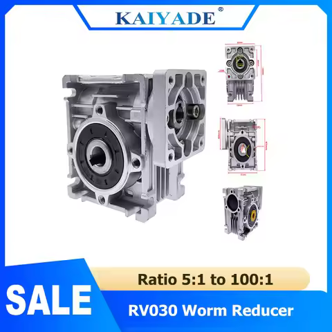 High Quality NMRV030 Worm Reducer Ratio 5:1 80:1 11mm Input Shaft 14mm Output RV030 Turbo Gearbox Sp