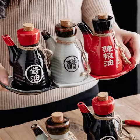 soy sauce bottle Japanese restaurant ceramic seasoning jar Seasoning jar soy sauce pot bottle mini s