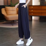 Bloomers Women Summer Ankle-Length Harem Pants Women's Bungee Loose Harem Pants Fungus Edge Design C