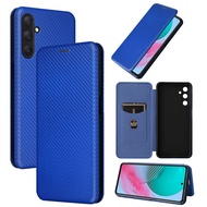 For Samsung Galaxy M54 5G F54 5G F14 M14 5G A24 4G Luxury Carbon Fiber Leather Flip Book Cover Case