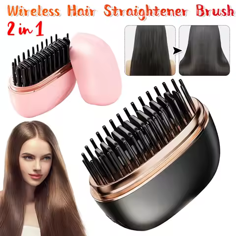 Wireless Negative Ion Straight Hair Comb Mini Portable Longlasting Fluffy Home Straight Hair Comb Ha