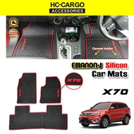 EMANON-J  X70 Customized Odor Free Silicone Car Floor Mats carpet carmat Waterproof Carpet - Red / Blue / Black silikon