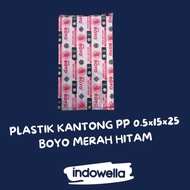 MERAH PP 0.5 BOYO RED BLACK plastic bag