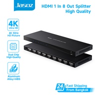 Jasoz HDMI Splitter 1 in 8 out 4K Audio Video 1080P For HDR HDTV 3D DVD High Quality อะแดปเตอร์แปลงส