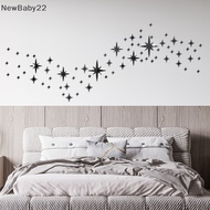 NN 82PCS Bedroom Children Room Home Decoration Star Mirror Wall Sticker DIY Acrylic Decal Waterproof Self-adhesive Wallpaper SG