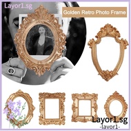 LAYOR Golden Retro Photo Frame, Vintage Decorative Pictures Frames, Wall Decoration European Victori